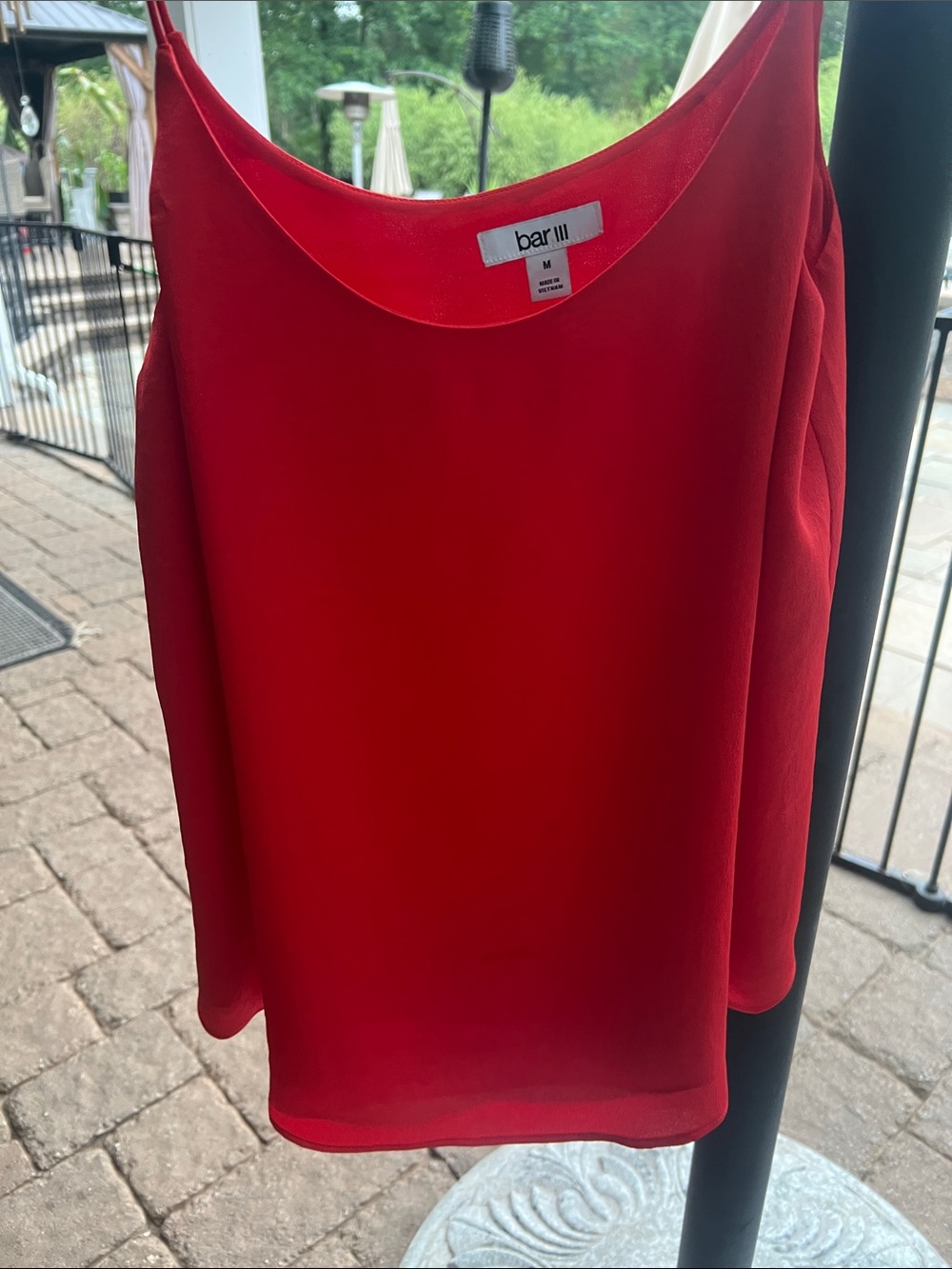 Bar III Red Scoop Neck Camisole with Thin Straps